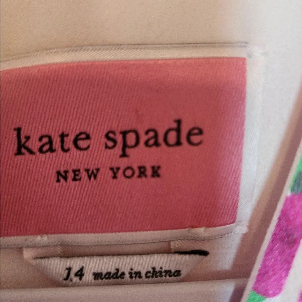 Kate Spade New York Women's 14 Marker Pink Yellow White Floral Devore Dress